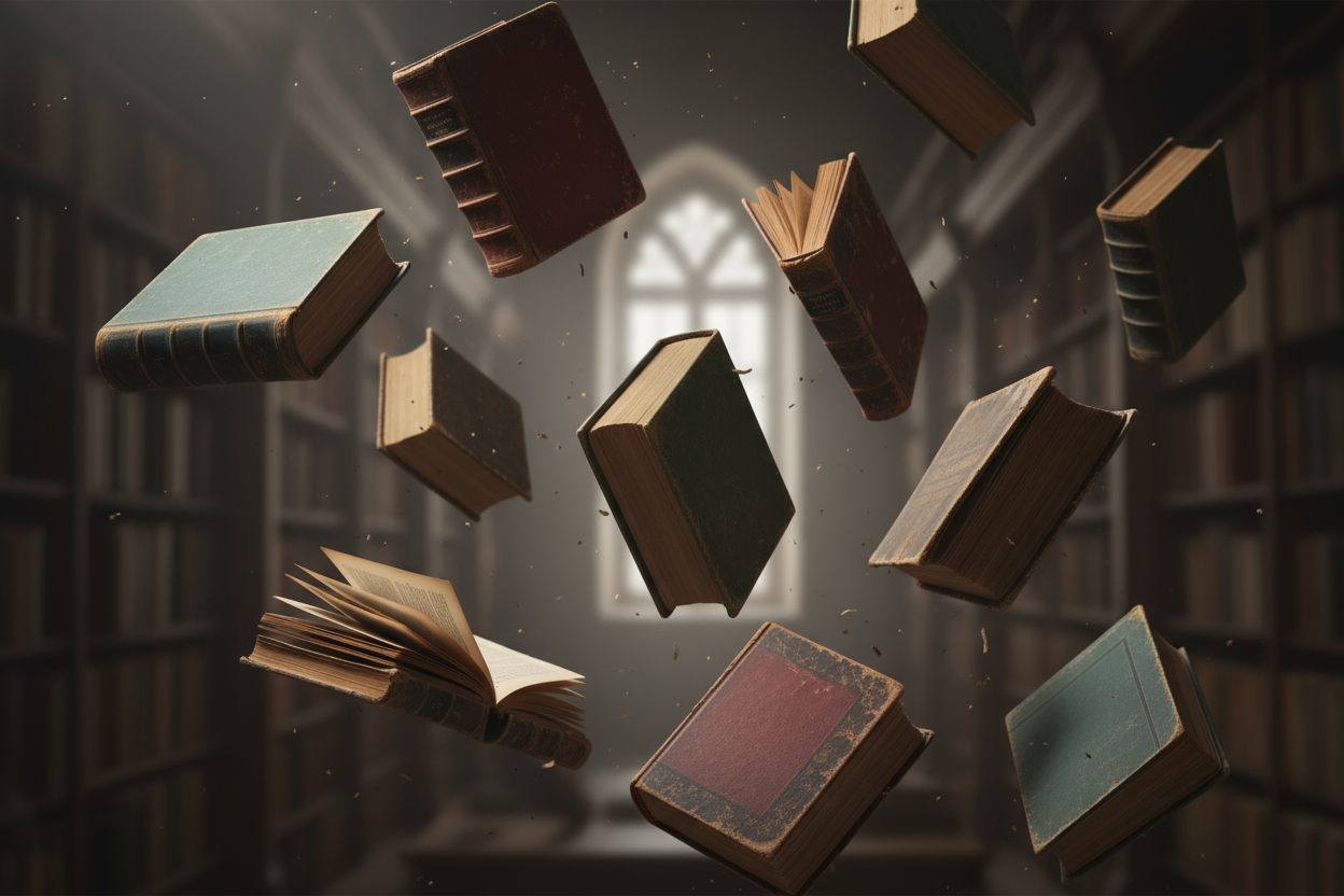 Old Books falling down